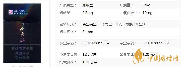 長白山8mg多少錢一盒 長白山8mg黑盒價格表詳情