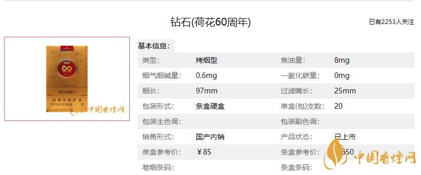 荷花60周年版多少錢(qián)一包 荷花60周年煙價(jià)格